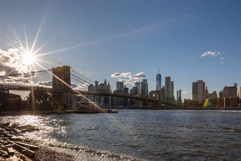 Brooklyn Bridge East River And Lower Manhattan In Background Nyc
