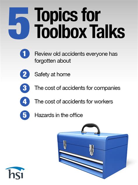 How To Give Effective Toolbox Talks Part The Topics Hsi
