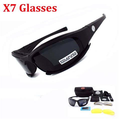 Tactical Glasses X7 C5 Polarized Sport Sunglasses Airsoft Paintball Hiking Military Goggles