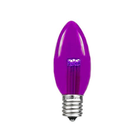 Purple Glass C9 Led Bulbs Novelty Lights Inc