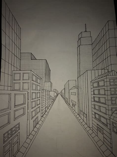 One Point Perspective Cityscape Artofit