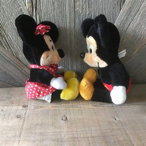 Vintage Plush Mickey Mouse And Minnie Mouse Disneyland Walt Etsy