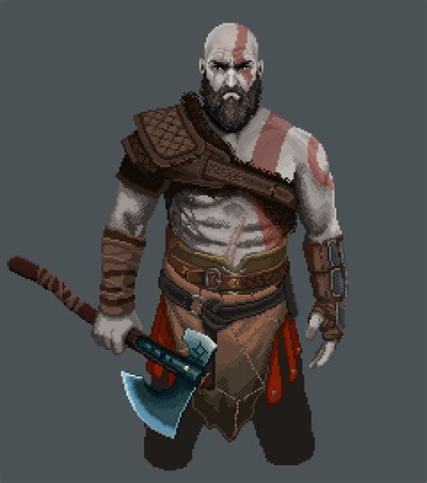 Nina Kuzovina Iiisiboiii — Pixel Art Kratos God Of War