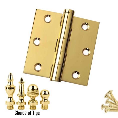 Door Hinge 3 X 3 Solid Brass Polished Brass Us3