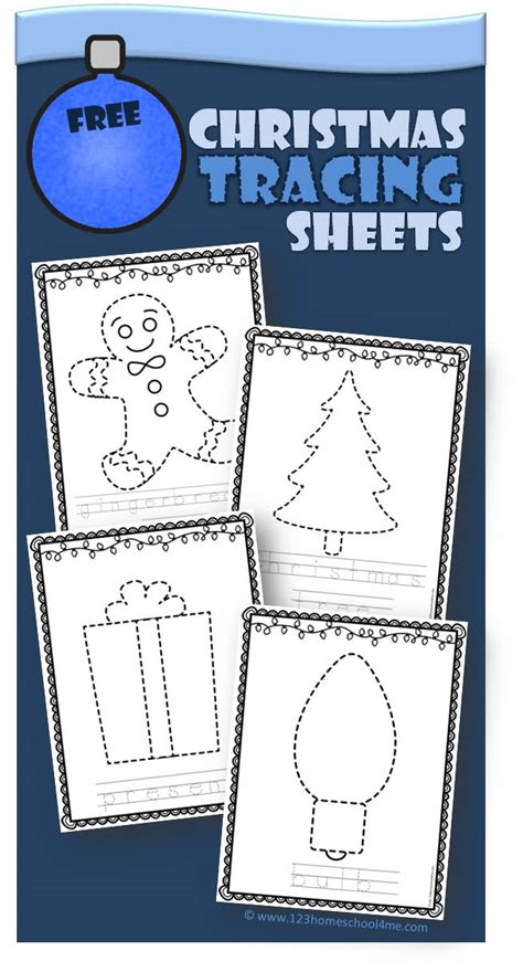 Color in or use stickers for an advent or christmas day countdown. Christmas Tracing Sheets