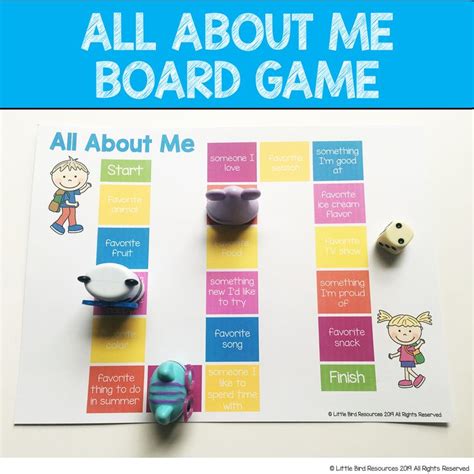All About Me Activity Board Game Back To School All About Me