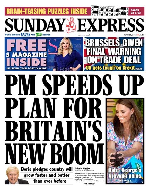 sunday express front page 28th of june 2020 tomorrow s papers today