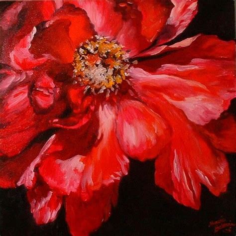 Pin By Karen Baker On Flower Art4 Macro Red Orange Yellow Peony Art