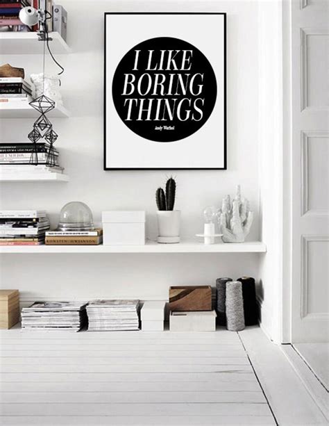I Like Boring Things Andy Warhol Quote Affiche Scandinave Etsy