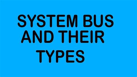 System Bus In Computer Architecture And Its Types Explained Youtube