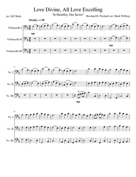 All for love (a miragem) — michael bolton. Love Divine, All Loves Excelling Sheet music for Cello ...