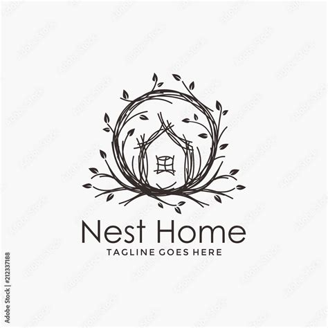 Nest House Logo Real Estate Logo Stock Vector Adobe Stock