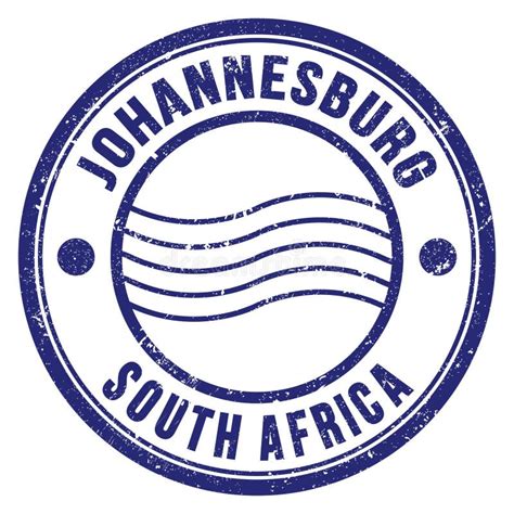 Johannesburg South Africa Words Written On Blue Postal Stamp Stock