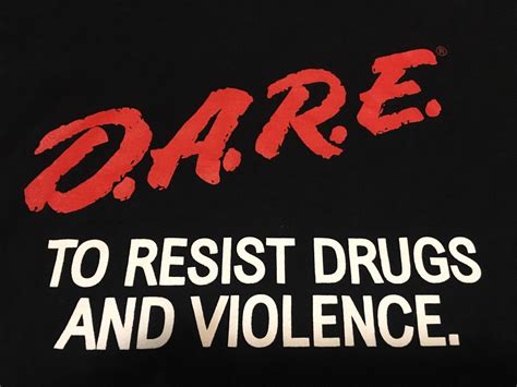 Dare To Resist Drugs And Violence Classic Logo Black Small T Shirt Punk