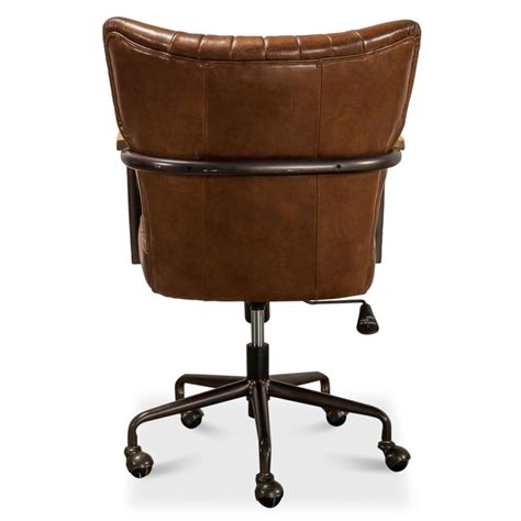 The modern leather chair is upholstered with high quality black leather. Eleanor Mid Century Modern Brown Leather Metal Base Swivel ...