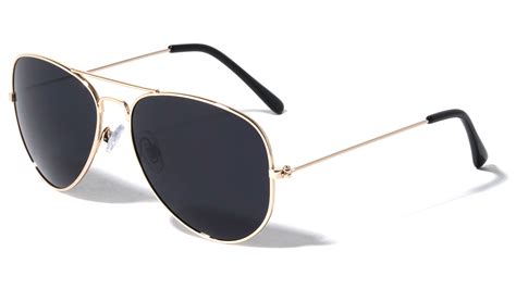 M6258 Gold Sd Super Dark Lens Gold Frame Aviators Wholesale Sunglasses