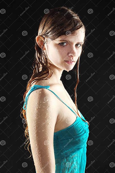 Wet Girl Halfbody Stock Image Image Of Drops Model 27199515