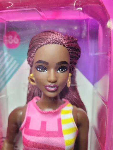 Barbie Fashionistas Doll 186 Mattel Curvy Love Dress Crimson Braids New 22 61 Picclick