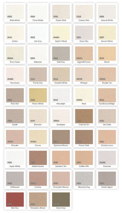 Of The Most Popular Stucco Color Charts All In One Place