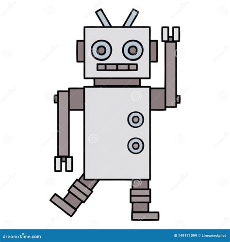 Cute Cartoon Dancing Robot Stock Vector Illustration Of Artwork