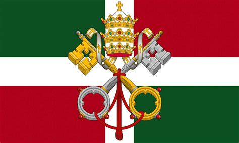 Flag Of Papal Italy An Autocratic State Ruled By The Vatican With The