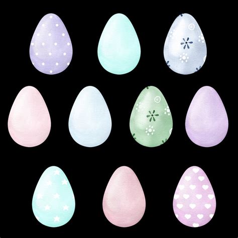 Watercolor Easter Eggs Clipart Hand Painted Colorful Eggs Etsy