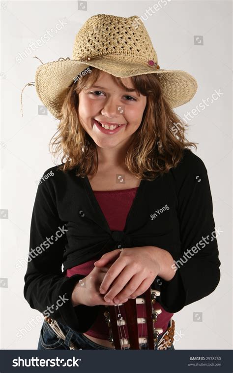 Young Girl Model Cowboy Hat Guitar Stock Photo 2578760 Shutterstock