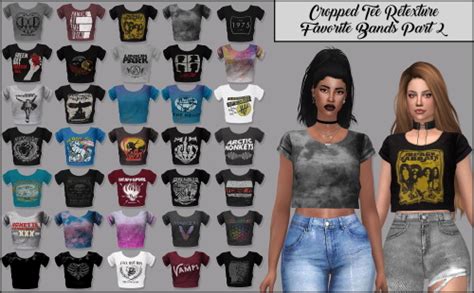 Cropped Tee Retexture Favorite Bands Part 2 At Lumy Sims Sims 4 Updates