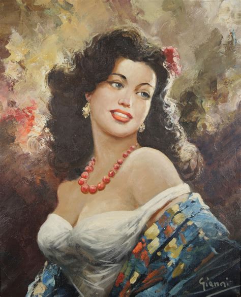 Gianni Portrait Of A Woman Oil On Canvas Female Art Woman