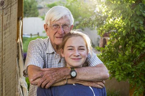 A Young Teenage Girl And Her Grandfather Stock Image F0323004 Science Photo Library