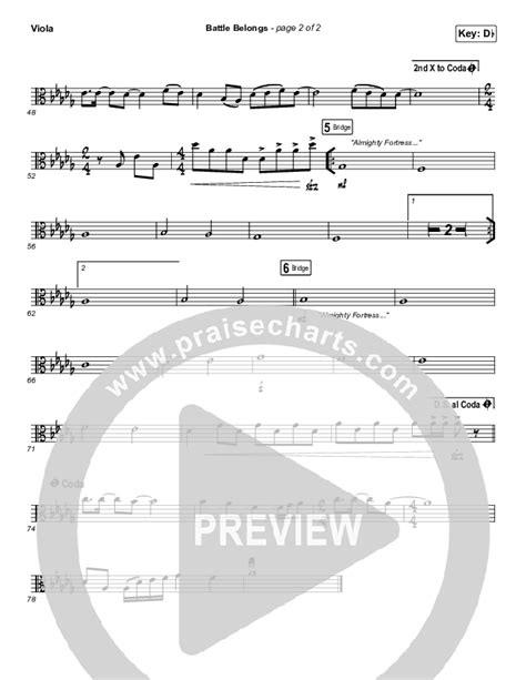 Battle Belongs Viola Sheet Music Pdf Phil Wickham Praisecharts