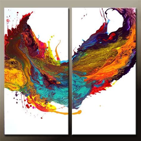 2pc Abstract Canvas Art Painting 36x36 Contemporary By Wostudios 199
