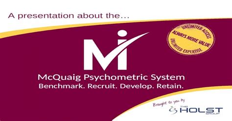 Mcquaig Psychometric System Quick Overview Ppt Powerpoint