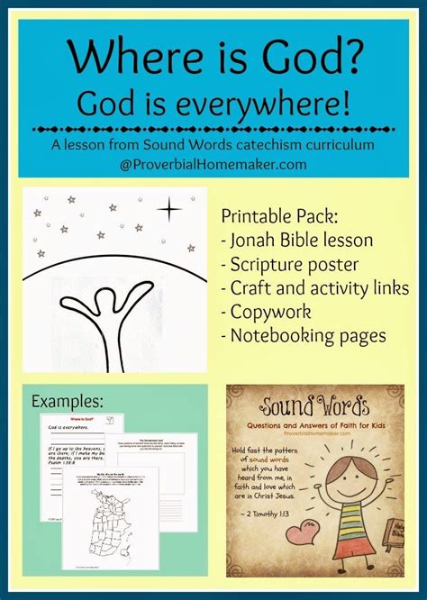 To prepare for your bible study class, print off a copy of the lesson for each person you have coming. Free Printable! Bible Lesson: Where is God? (Sound Words Catechism) from Proverbial Homemaker ...