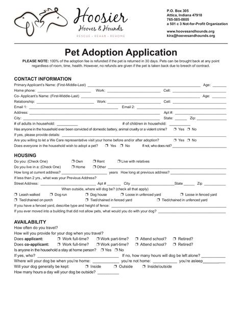 Put on your hiking boots and safari jacket; Dog Adoption Application Template ~ Addictionary