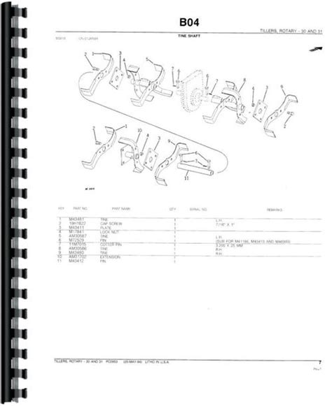 John Deere 31 Rotary Tiller Parts Manual