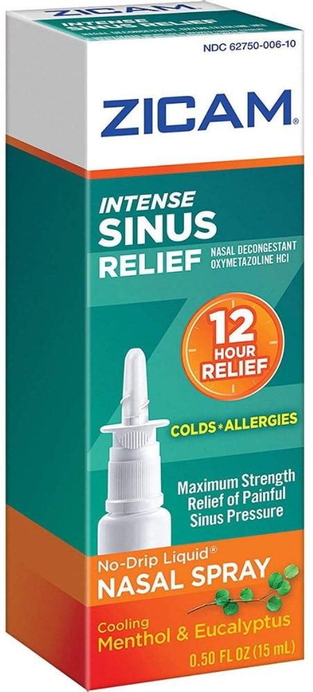 Zicam Intense Sinus Relief Liquid Nasal Spray 050 Oz Pack Of 6