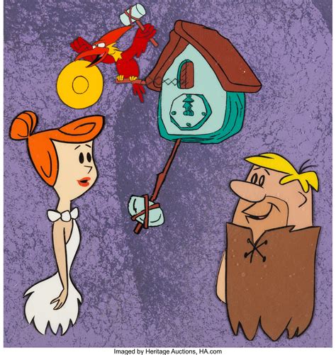 The Flintstones Barney Rubble And Wilma Flintstone Production Cel Lot