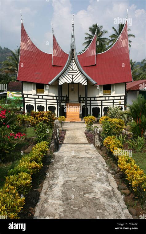 Rumah Gadang Minangkabau Culture Big House On Sumatra Stock Photo