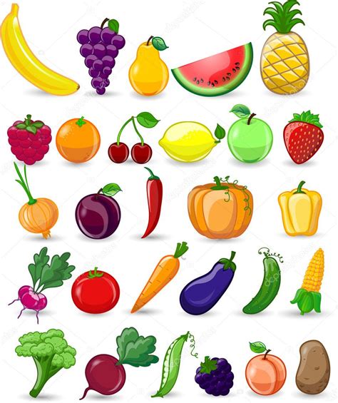 Cartoon Vegetables And Fruits — Stock Vector 24522687