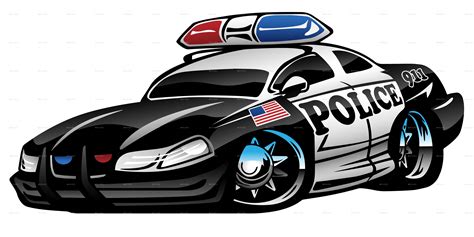 Police Muscle Car Cartoon Muscle Police Cartoon Car