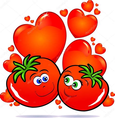 Tomatoes In Love — Stock Vector © Luisaventuroli 4753957