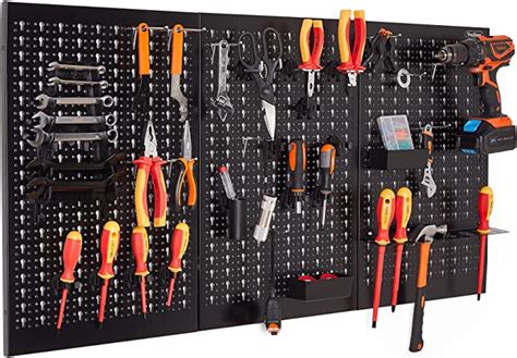 Vonhaus Tool Pegboard 45pc Shed And Garage Wall Storage Tool Board
