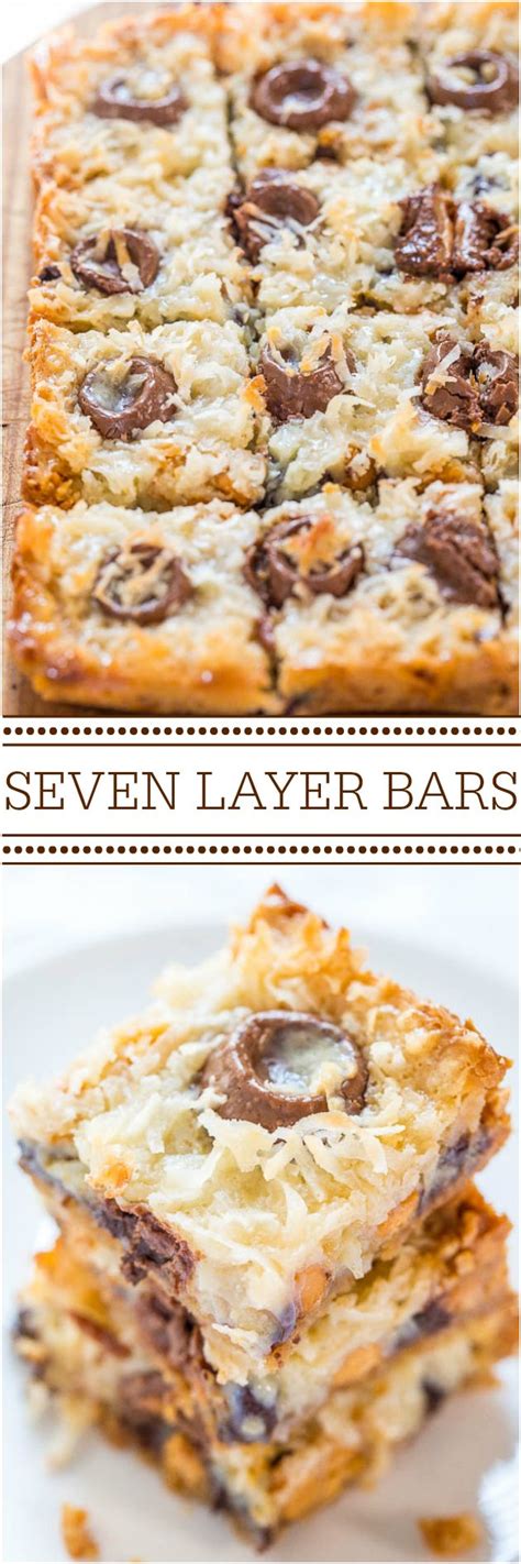 I challenge you to only have one bite piece. Seven Layer Bars | Recipe | Dessert recipes, Food, How sweet eats