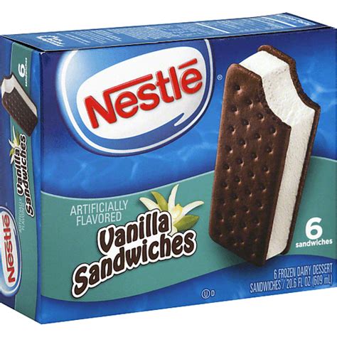 Nestle Vanilla Ice Cream Sandwiches 6 Ct Box Caseys Foods