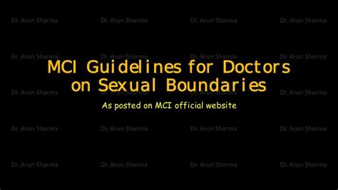 Mcii Guidelines For Doctors On Sexual Boundaries