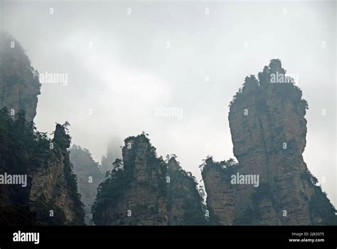 Zhangjiajie National Forest Park Hunan Province China Misty