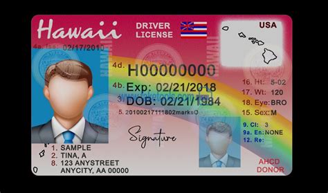Hawaii Driver License Psd Template Contact Haustemplates