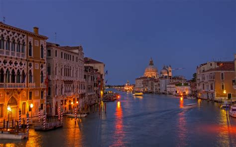 Night View Grand Canal, Venice, Italy : Wallpapers13.com