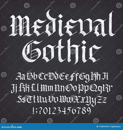 Medieval Gothic Alphabet Font Old Uppercase And Lowercase Letters